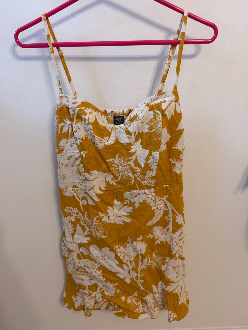 wild fable Mustard Yellow and White Floral Cami Dress